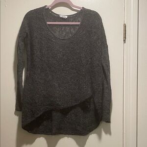 Helmut Lang Charcoal Scoop Neck Sweater